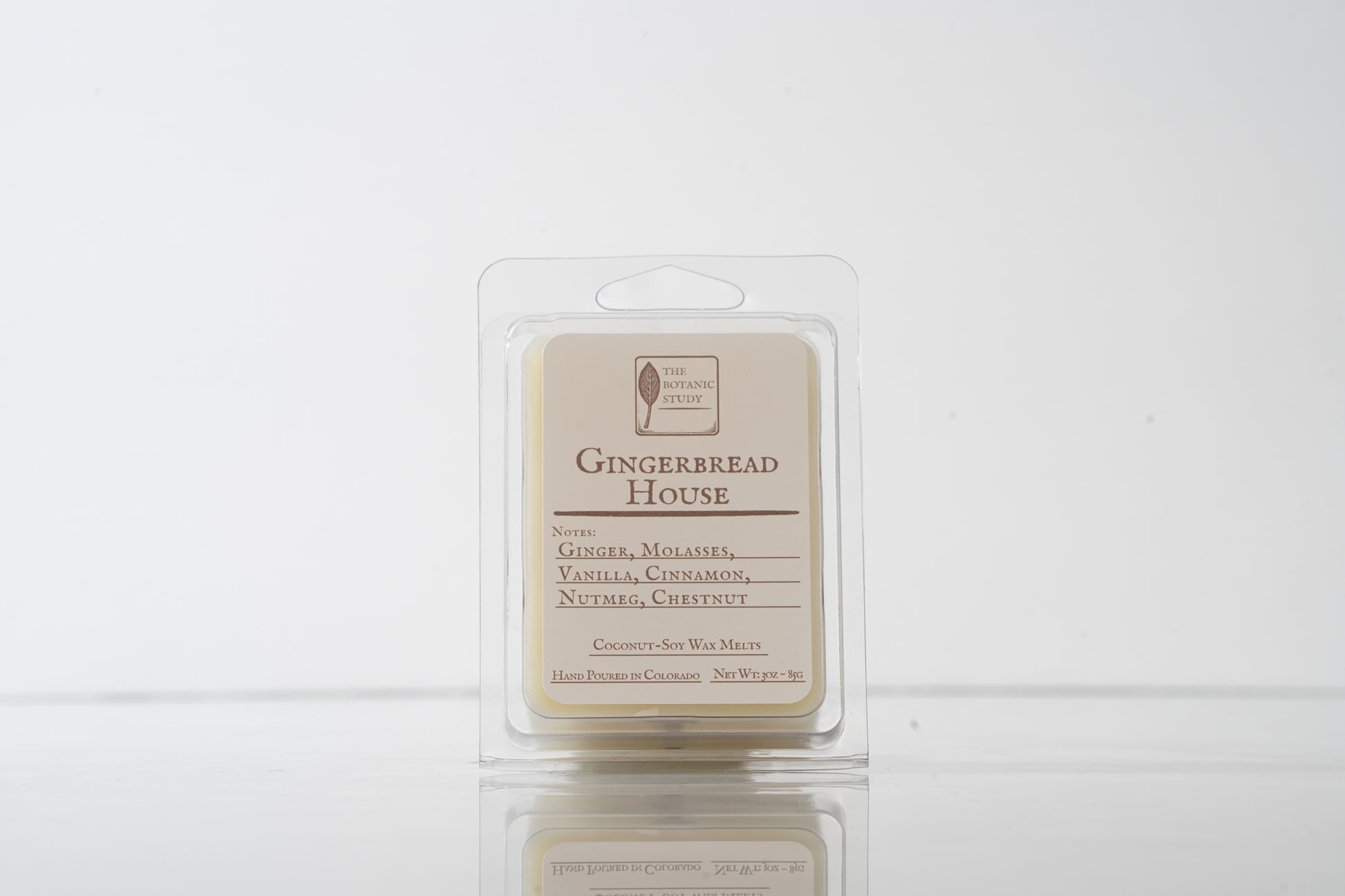 Gingerbread House wax melt packaging on a white background